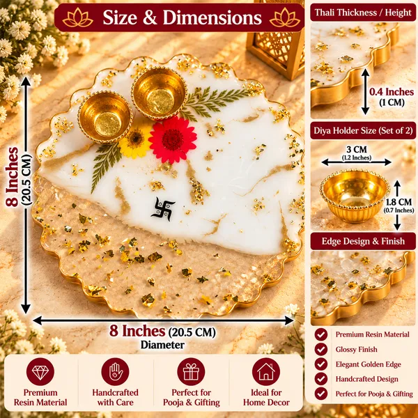 Handcrafted_Resin_Pooja_Thali_with_Real_Dried_Flowers_&_Gold_Flake_Design_–_Premium_Decorative_Thali_with_2_Diya_Holders_for_Pooja,_Diwali_&_Festive_Gifting