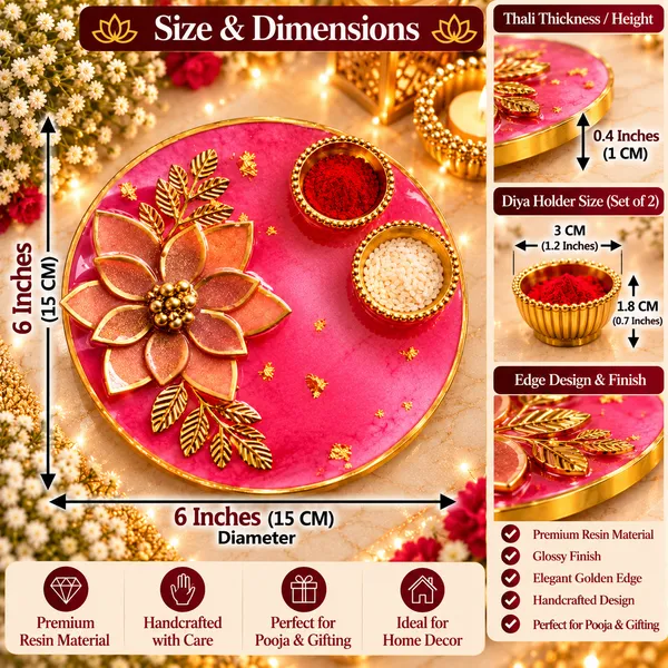 Premium_Handcrafted_Resin_Floral_Pooja_Thali_–_Elegant_Gold_Flower_Design_with_Kumkum_&_Rice_Bowls