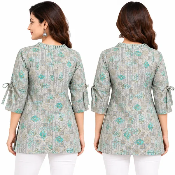 Grey_Cotton_A-Line_Printed_Short_Kurti_For_Women