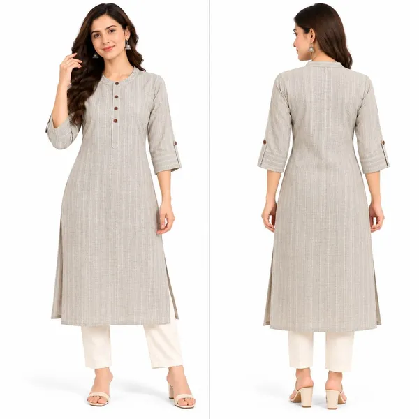 Grey_Cotton_Straight_Striped_Kurta_For_Women