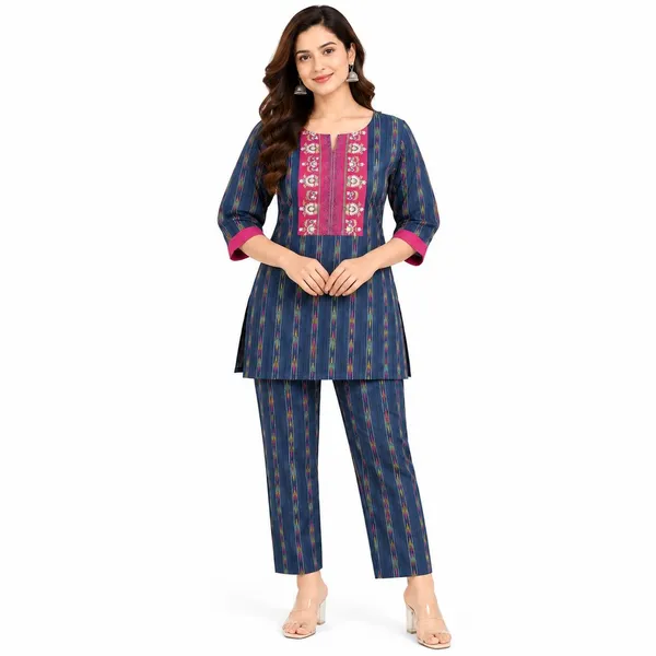 Blue_Synthetic_Straight_Printed_Kurta_Pant_Set_For_Women