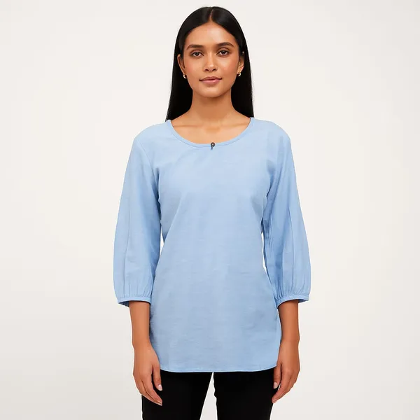 Sky_Blue_Cotton_Relaxed_Fit_Tunic_Top_For_Women