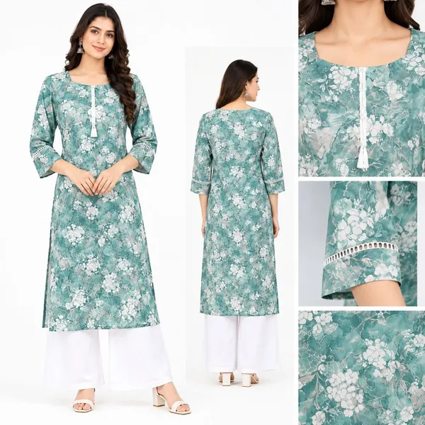 Green_Cotton_Straight_Floral_Print_Kurta_Set_For_Women
