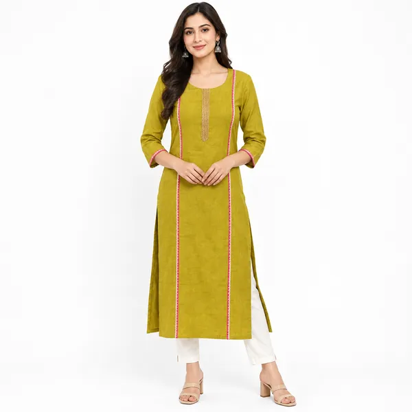 Olive_Green_Synthetic_Straight_Kurta_For_Women