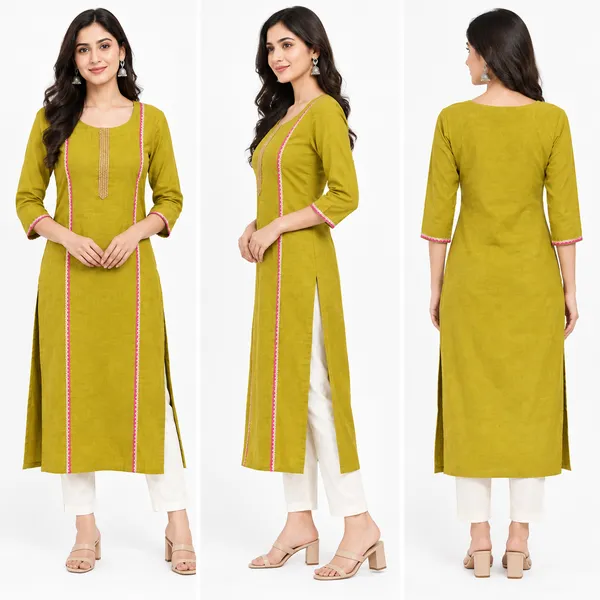 Olive_Green_Synthetic_Straight_Kurta_For_Women