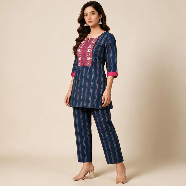 Blue_Synthetic_Straight_Printed_Kurta_Pant_Set_For_Women