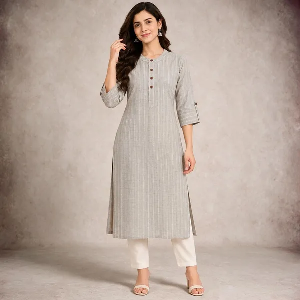 Grey_Cotton_Straight_Striped_Kurta_For_Women