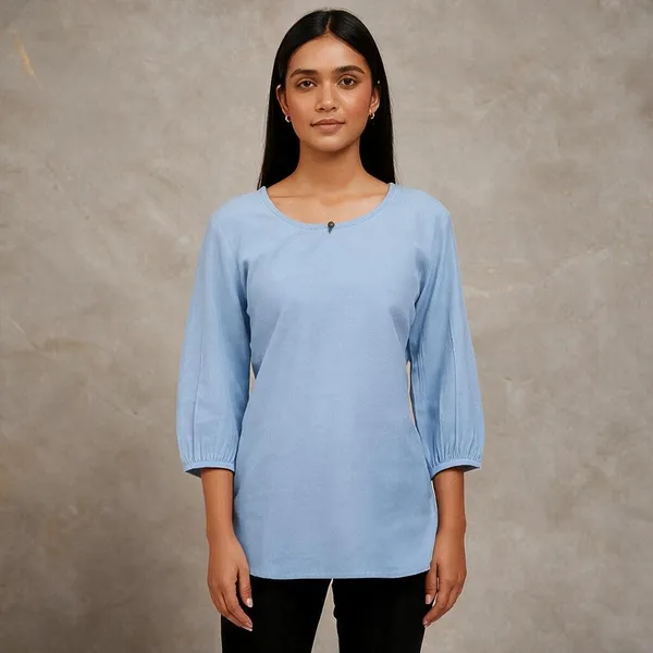 Sky_Blue_Cotton_Relaxed_Fit_Tunic_Top_For_Women