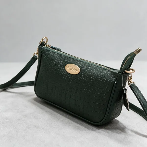 CANSLIM_Petite_Croc_Emerald_Crossbody_bag