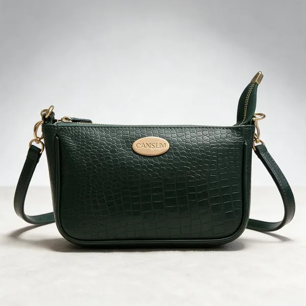 CANSLIM_Petite_Croc_Emerald_Crossbody_bag