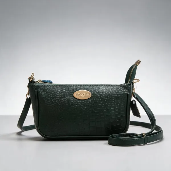 CANSLIM_Petite_Croc_Emerald_Crossbody_bag