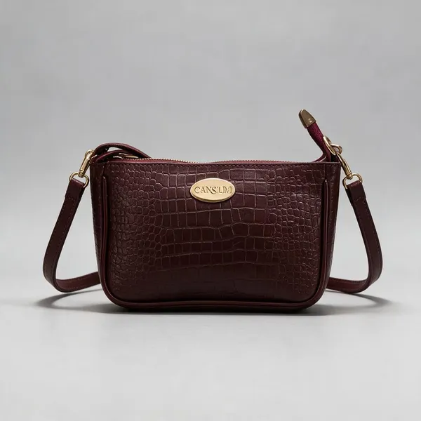 CANSLIM_Petite_Croc_Burgundy_Crossbody_bag