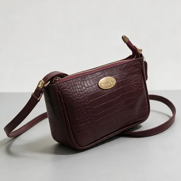 CANSLIM_Petite_Croc_Burgundy_Crossbody_bag