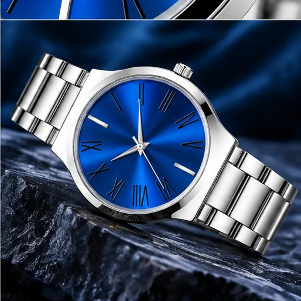 Silver_Metal_Link_Bracelet_Analog_Roman_Numeral_Watch_For_Men