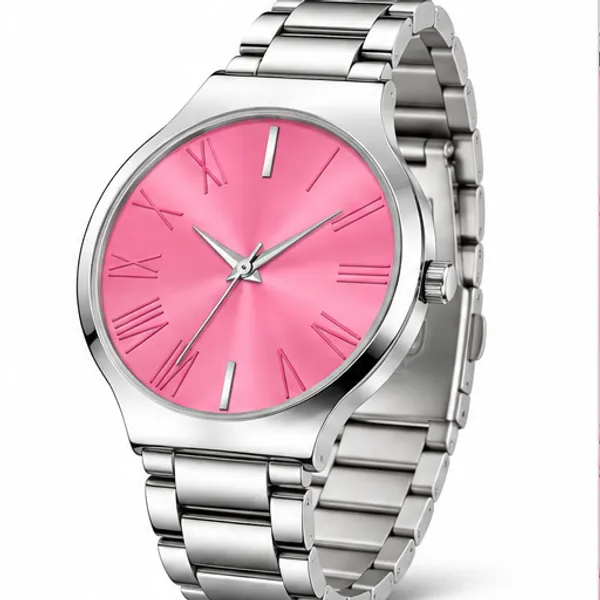 Silver_Metal_Link_Bracelet_Analog_Pink_Dial_Watch_For_Men