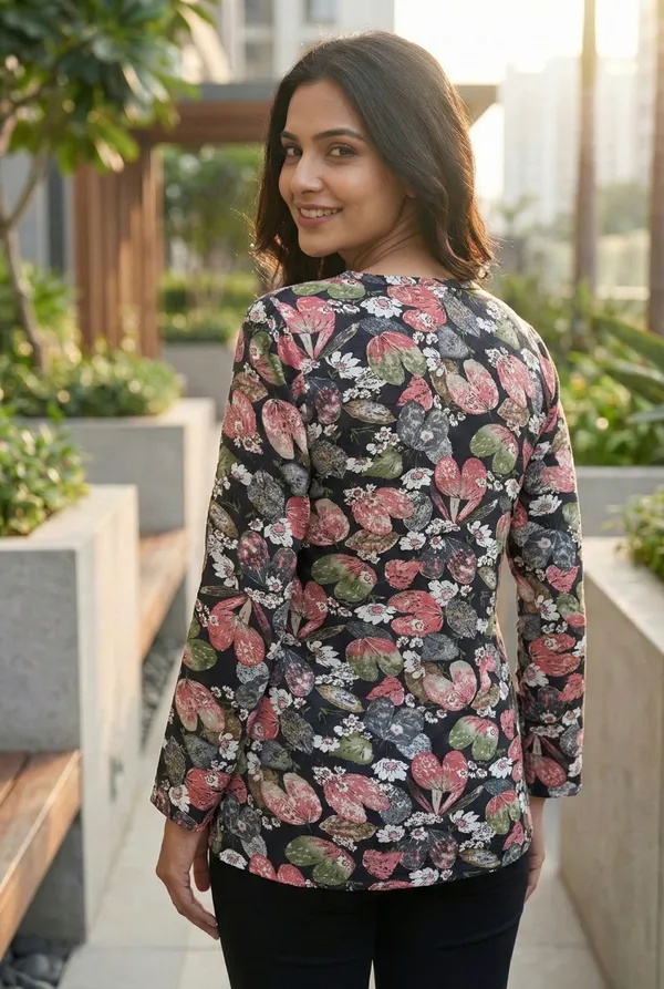 Black_Floral_Printed_Regular_Fit_Top_for_Women