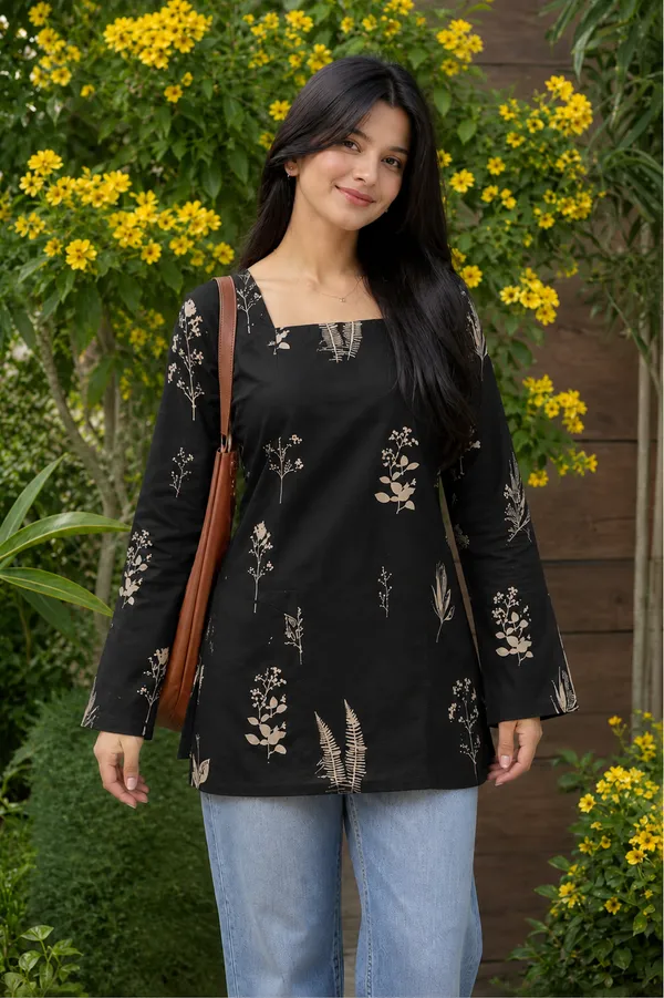 Black_Floral_Print_Tunic_for_Women