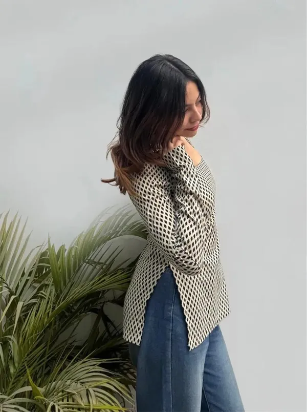 Cream_Patterned_Long_Sleeve_Top_for_Women