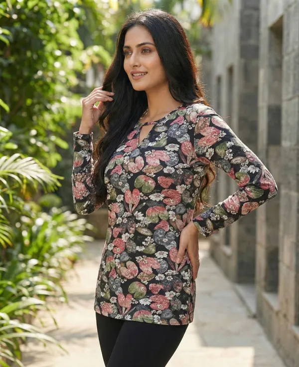 Black_Floral_Printed_Regular_Fit_Top_for_Women