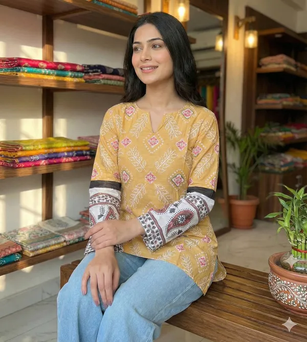 Yellow_Printed_Straight_Kurta_For_Women