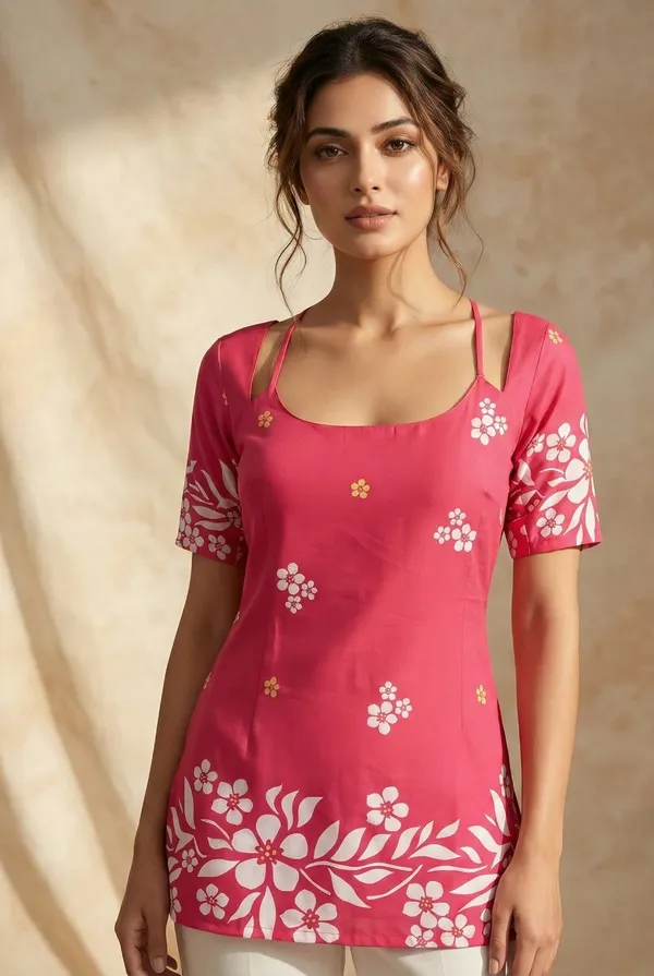 Pink_Printed_Straight_Kurti_For_Women