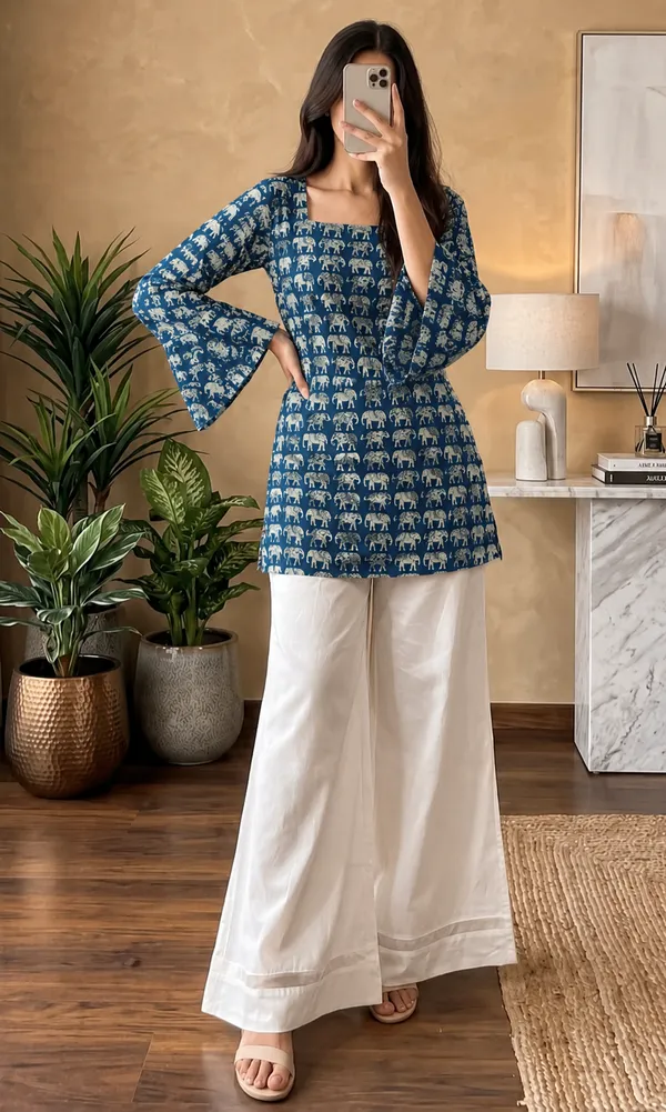 Blue_Printed_Flared_Kurta_Palazzo_Set_for_Women