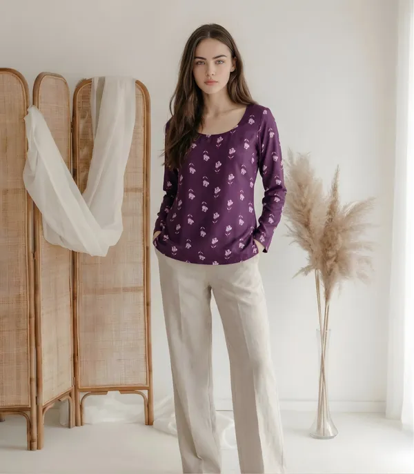 Purple_Printed_Regular_Fit_Top_for_Women