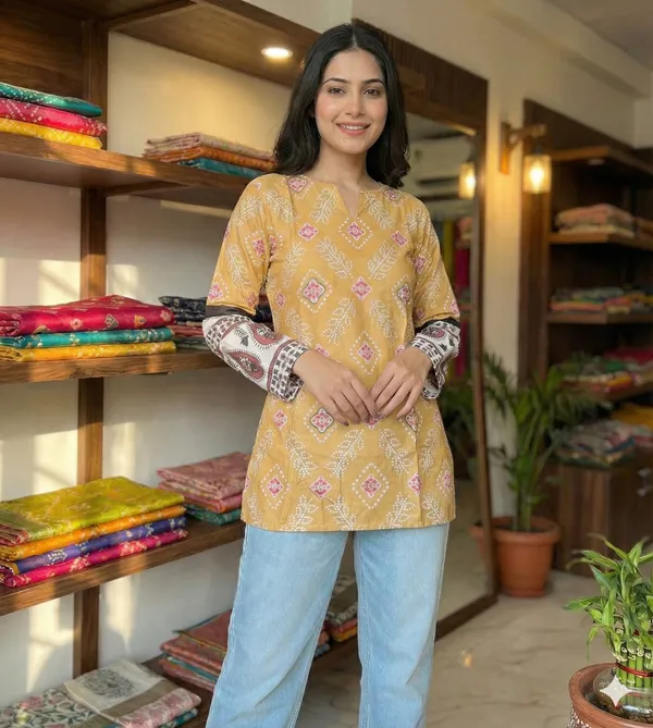 Yellow_Printed_Straight_Kurta_For_Women