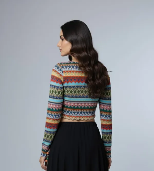 Multicolor_Knit_Cropped_Sweater_for_Women