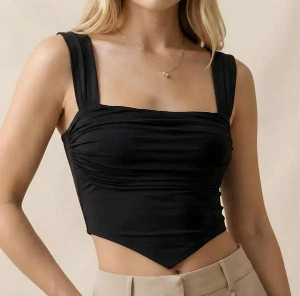 Black_Ruched_Square_Neck_Crop_Top_for_Women