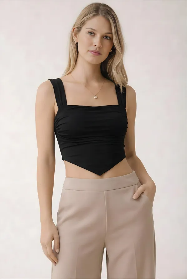 Black_Ruched_Square_Neck_Crop_Top_for_Women