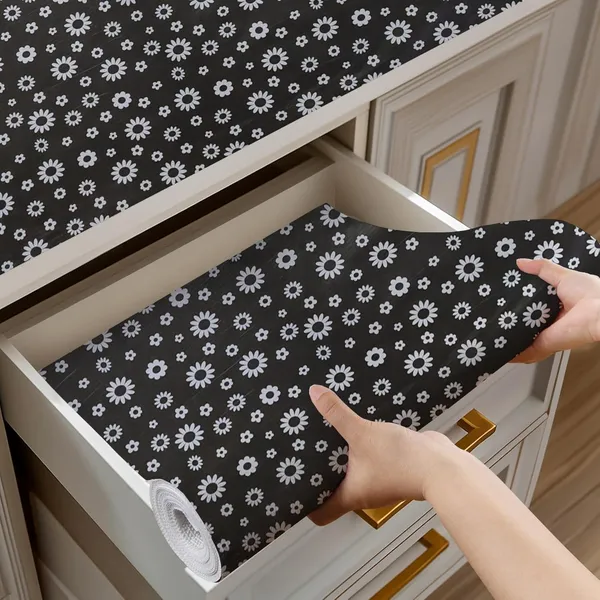 Black_Polyester_Black_Floral_Print_Kitchen_Shelf_Liner_Roll_Pack_of_2