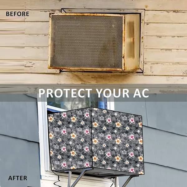 Grey_Floral_Window_AC_Cover