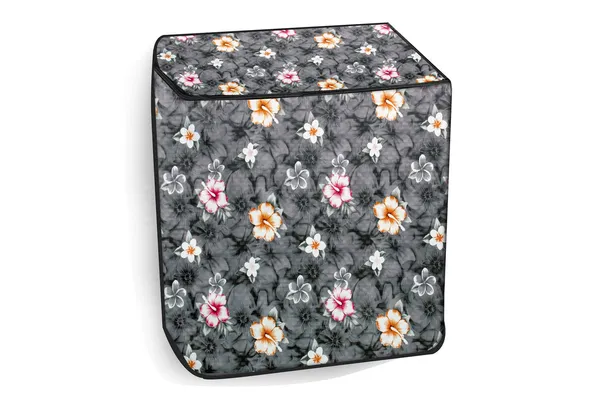 Grey_Floral_Semi-Automatic_Washing_Machine_Cover