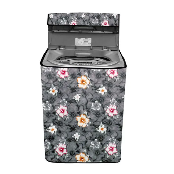 Grey_Floral_Top_Load_Washing_Machine_Cover