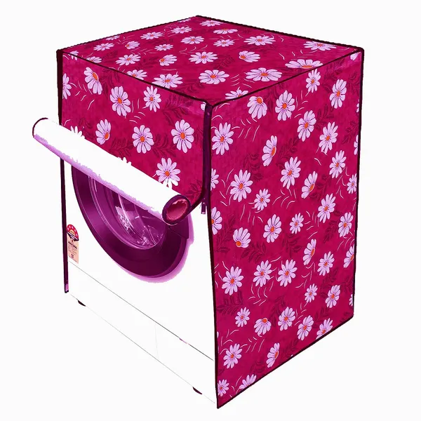 Maroon_/_Pink_Floral_Patti_PVC_Front_Load_Washing_Machine_Cover