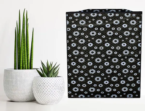 Black_Polyester_Black_Floral_Print_Semi-Automatic_Washing_Machine_Cover