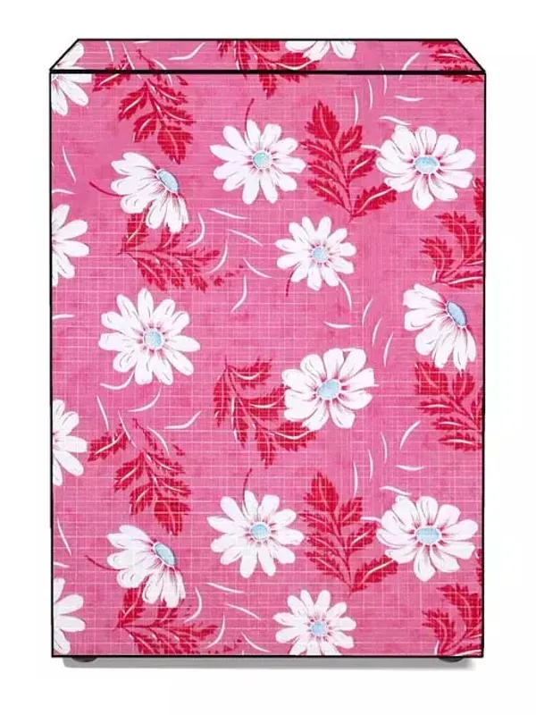 Maroon_/_Pink_Floral_Patti_PVC_Front_Load_Washing_Machine_Cover