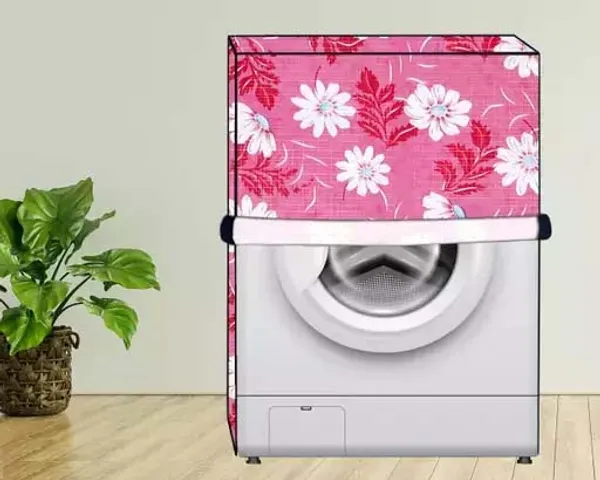 Maroon_/_Pink_Floral_Patti_PVC_Front_Load_Washing_Machine_Cover