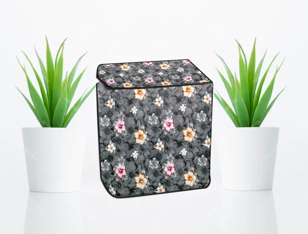 Grey_Floral_Semi-Automatic_Washing_Machine_Cover