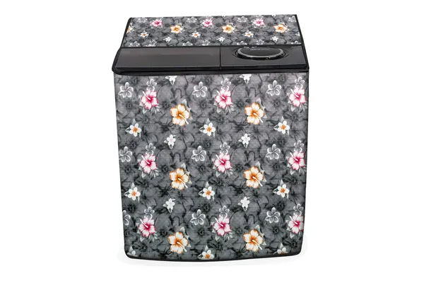 Grey_Floral_Semi-Automatic_Washing_Machine_Cover