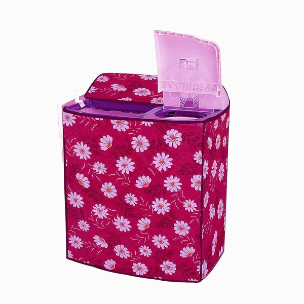 Pink_Floral_Semi-Automatic_Washing_Machine_Cover