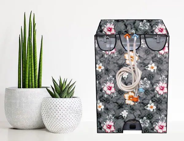 Grey_Floral_Top_Load_Washing_Machine_Cover