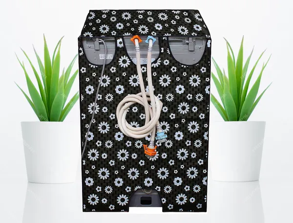 Black_Polyester_Black_Floral_Print_Top_Load_Washing_Machine_Cover