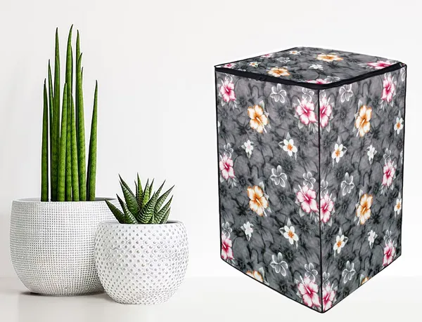 Grey_Floral_Top_Load_Washing_Machine_Cover