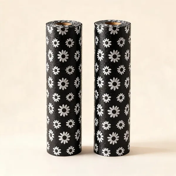 Black_Polyester_Non-Slip_Black_Floral_Print_Drawer_Shelf_Liner_Roll_Pack_of_2