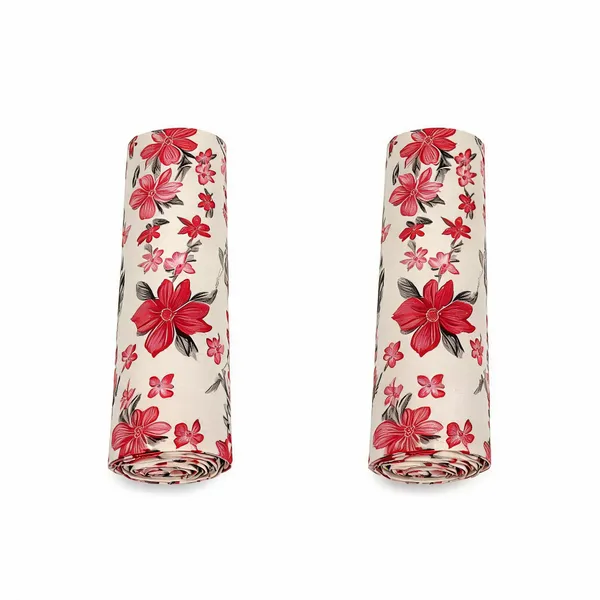 White_And_Pink_Polyester_Decorative_Floral_Print_Drawer_Shelf_Liner_Roll_Pack_of_2