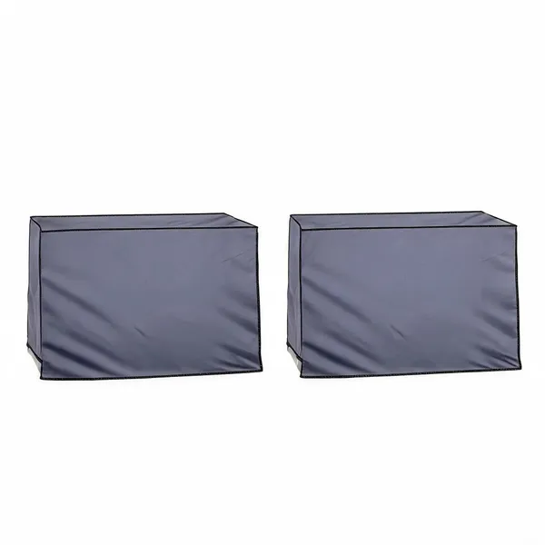 Grey_Polyester_Solid_Plain_Window_Ac_Protective_Cover_Pack_of_2