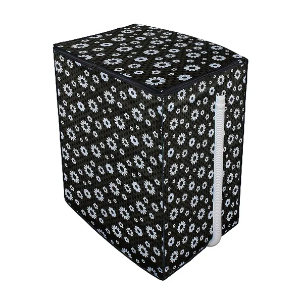 Black_Polyester_Black_Floral_Print_Semi-Automatic_Washing_Machine_Cover