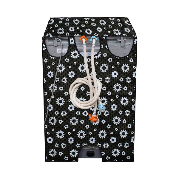 Black_Polyester_Black_Floral_Print_Top_Load_Washing_Machine_Cover